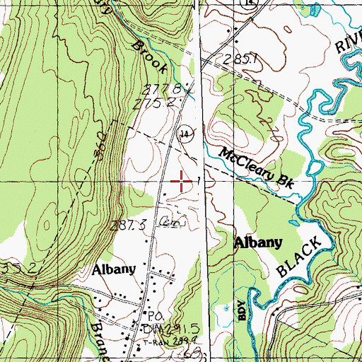Topographic Map of Albany Community School, VT