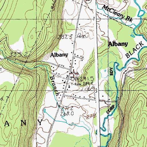 Topographic Map of Albany Post Office, VT