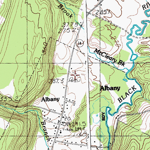 Topographic Map of Albany Village Cemetery, VT