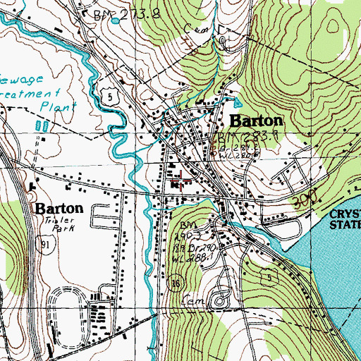 Topographic Map of Barton Graded School, VT