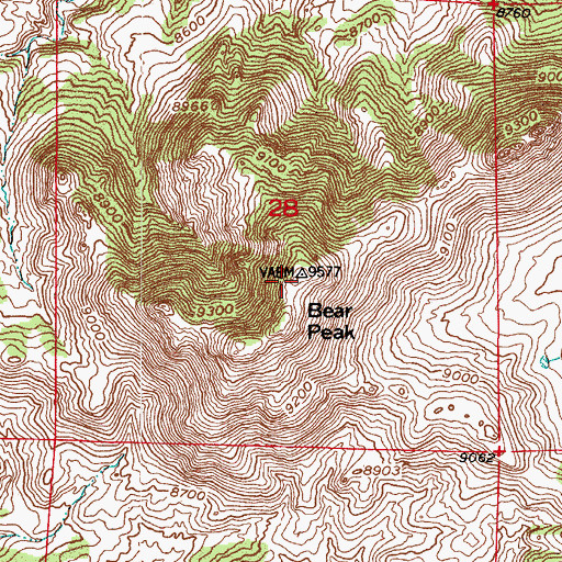 Topographic Map of Bear Peak, CO