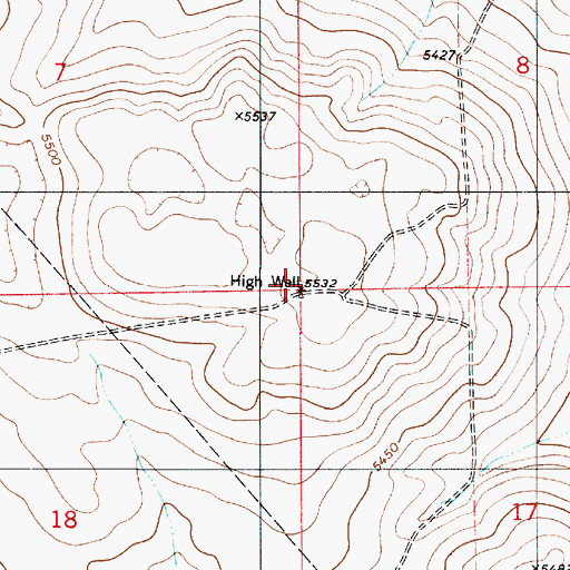 Topographic Map of High Well, NM