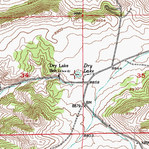 Topographic Map of Dry Lake, CO