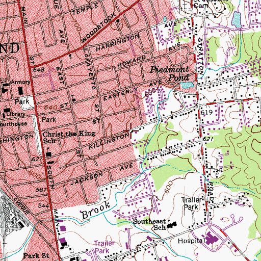 Topographic Map of Alliance Church of Rutland, VT