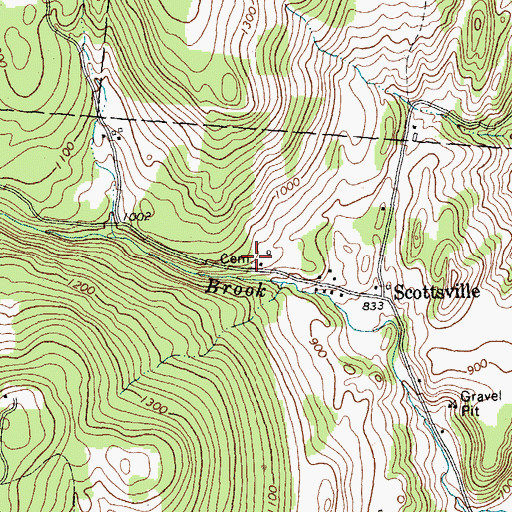 Topographic Map of Baker Cemetery, VT