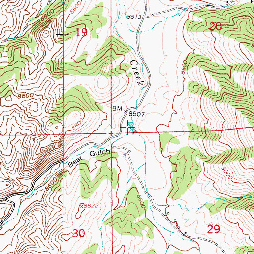 Topographic Map of Bear Gulch, CO