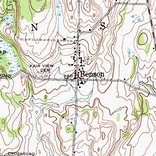 Topographic Map of Benson Post Office, VT
