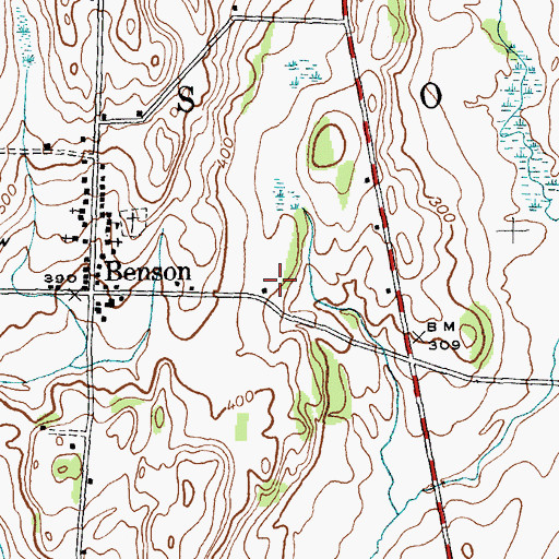 Topographic Map of Benson Village School, VT