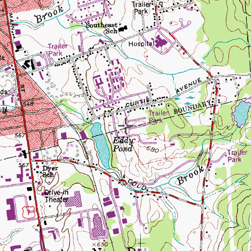 Topographic Map of Billings Mobile Manor, VT
