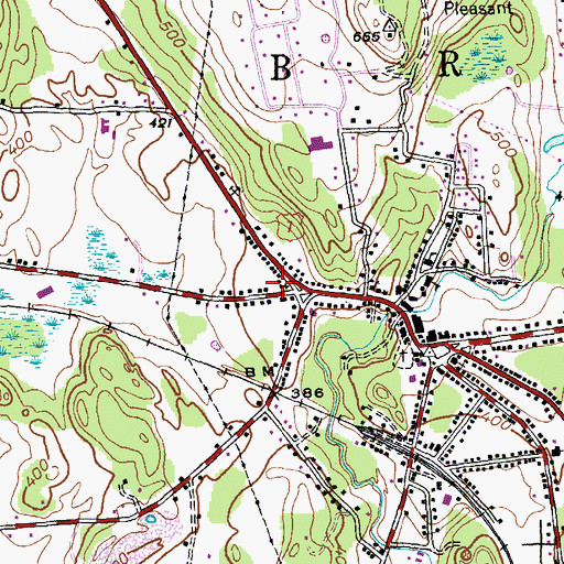 Topographic Map of Brandon Baptist Church, VT