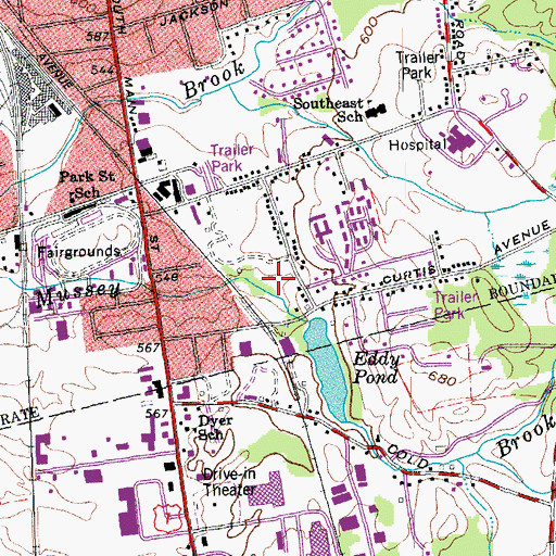 Topographic Map of Brookside Trailer Park, VT