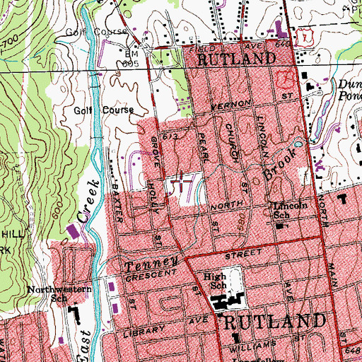 Topographic Map of Calvary Bible Church, VT