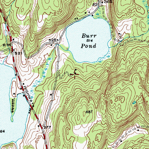 Topographic Map of Camp Sky Bird, VT