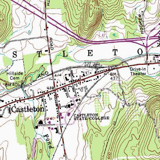 Topographic Map of Castleton Town Hall, VT
