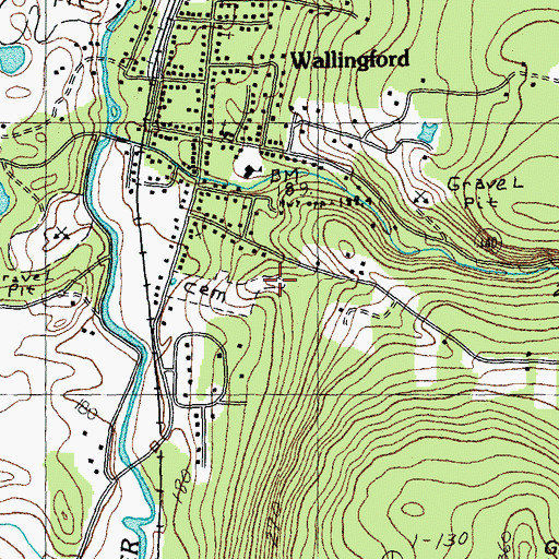 Topographic Map of Saint Patrick Cemetery, VT