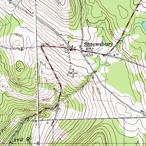 Topographic Map of Shrewsbury Center Cemetery, VT