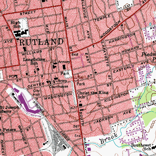 Topographic Map of Chaffee Art Center, VT