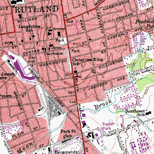 Topographic Map of Church of Christ the King Roman Catholic Church, VT