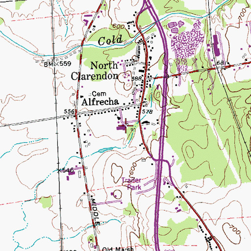 Topographic Map of Clarendon Elementary School, VT