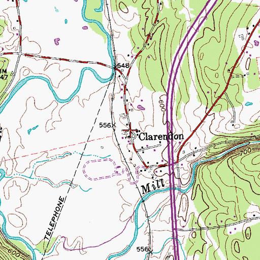 Topographic Map of Clarendon Flats Cemetery, VT