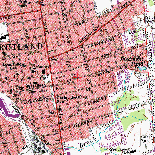 Topographic Map of Dana School (historical), VT