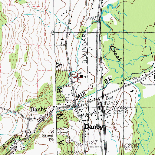Topographic Map of Danby Post Office, VT