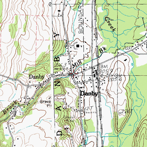 Topographic Map of Danby Village Historic District, VT