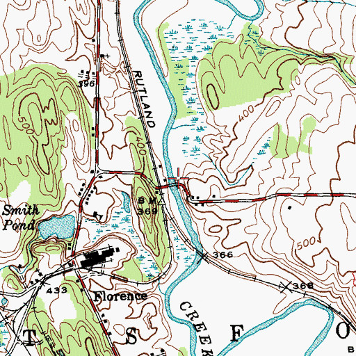 Topographic Map of Depot Covered Bridge, VT