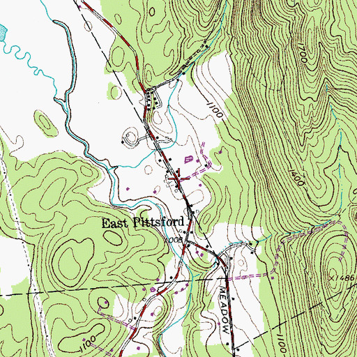Topographic Map of East Pittsford Cemetery, VT