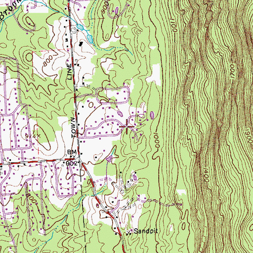 Topographic Map of Eastridge Acres, VT