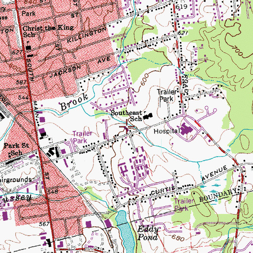 Topographic Map of Eden Park Nursing Home, VT