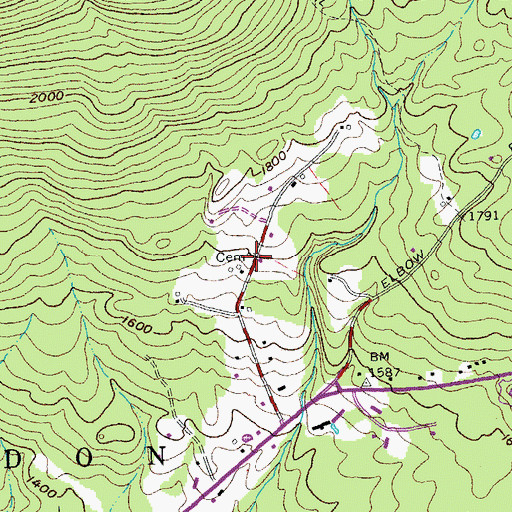 Topographic Map of Eggelston Cemetery, VT