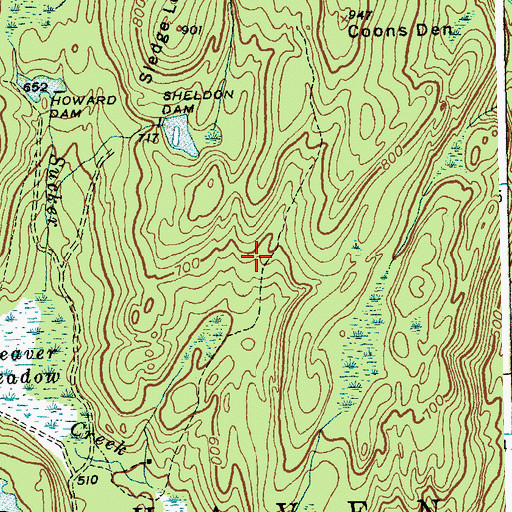 Topographic Map of Fair Haven Municipal Forest, VT