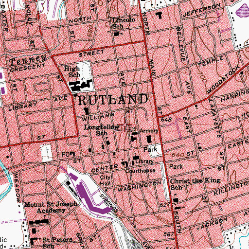 Topographic Map of First Baptist Church, VT