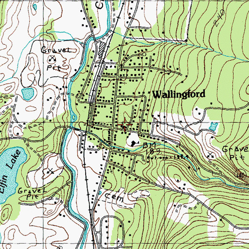 Topographic Map of First Baptist Church, VT