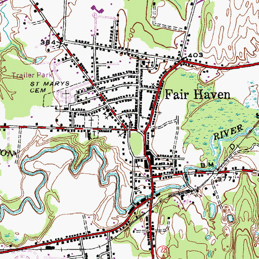 Topographic Map of First Congregational Church, VT