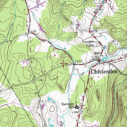 Topographic Map of Frederic D Barstow Memorial Library, VT