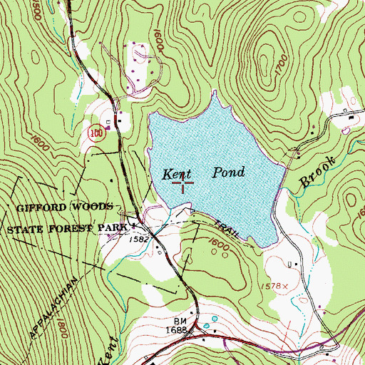 Topographic Map of Gifford Woods Natural Area, VT