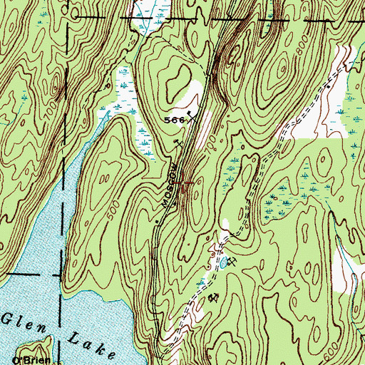 Topographic Map of Glen Lake Trail, VT