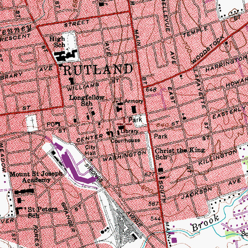 Topographic Map of Grace Congregational Church, VT