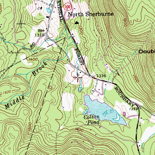 Topographic Map of Green Mountain Golf Course, VT