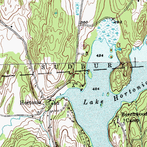 Topographic Map of Hortonville Cemetery, VT