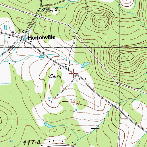 Topographic Map of Hortonville Cemetery, VT