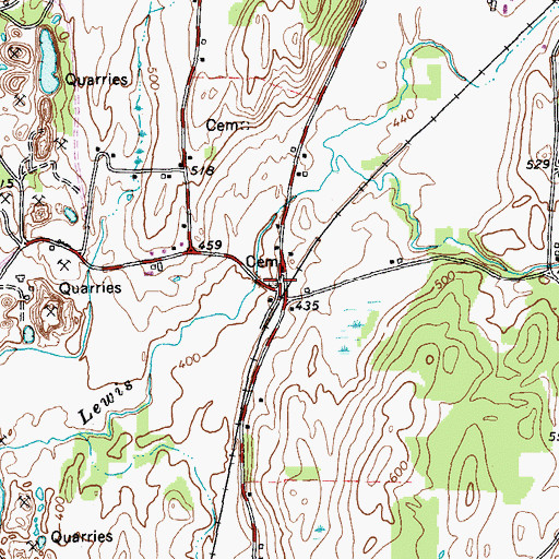 Topographic Map of Hosford Crossing Cemetery, VT