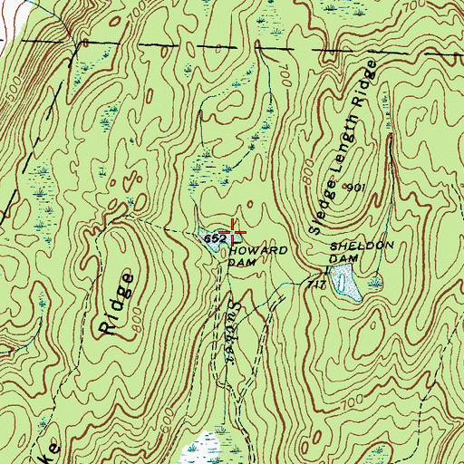 Topographic Map of Howard Pond, VT