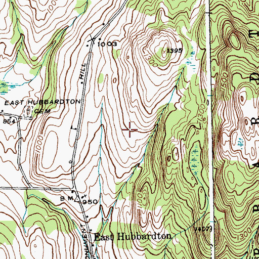 Topographic Map of Hubbardton Battlefield Wildlife Management Area, VT