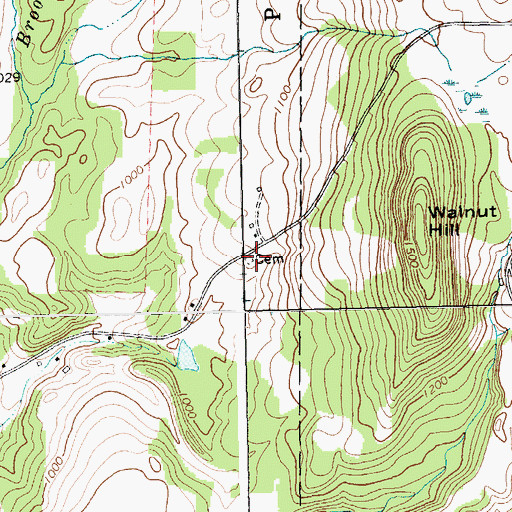 Topographic Map of Hulett Cemetery, VT