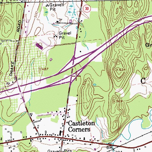 Topographic Map of Interchange 4, VT