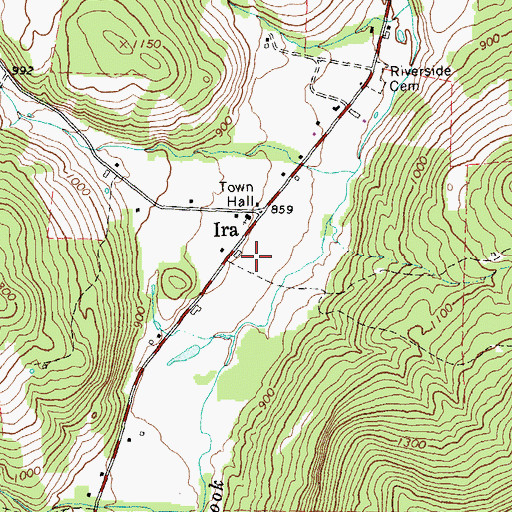 Topographic Map of Ira Baptist Church, VT