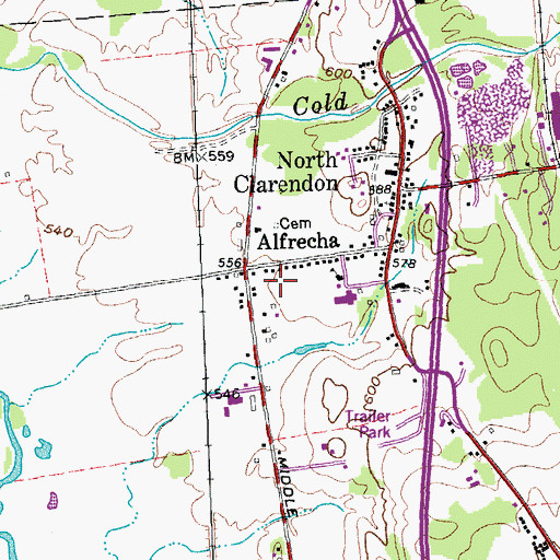 Topographic Map of Joseph Wait Cemetery, VT